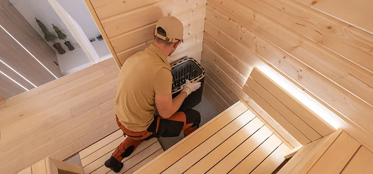 Finnish Sauna Ceiling Installation in Orangeville, Ontario